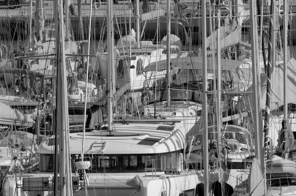 Italy Sicily Mediterranean Sea Marina Ragusa Ragusa Province Luxury Yachts — Stock Photo, Image