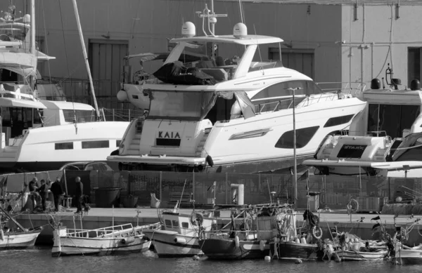 Italia Sicilia Marina Ragusa Provincia Ragusa Marzo 2023 Barcos Pesca — Foto de Stock