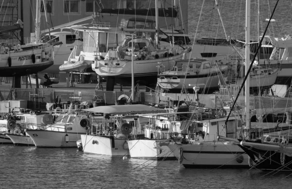 Italia Sicilia Marina Ragusa Provincia Ragusa Abril 2023 Barcos Pesca — Foto de Stock