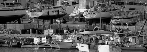 Olaszország Szicília Marina Ragusa Ragusa Tartomány 2023 Április Helyi Halászhajók — Stock Fotó
