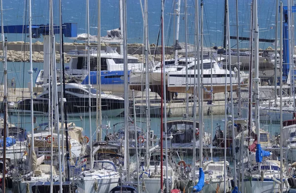 Itália Sicília Mar Mediterrâneo Marina Ragusa Província Ragusa Iates Luxo — Fotografia de Stock