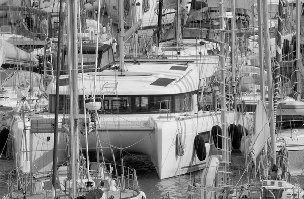 Italy Sicily Mediterranean Sea Marina Ragusa Ragusa Province Sailing Boats — Stock Photo, Image