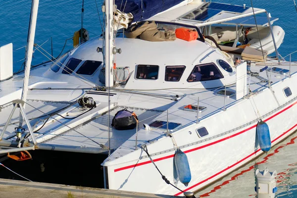 Italy Sicily Mediterranean Sea Marina Ragusa Ragusa Province Sailing Boat — Stock Photo, Image