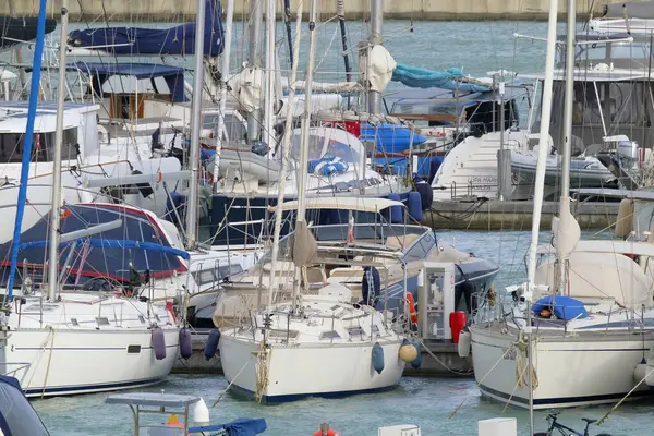 stock image Italy, Sicily, Mediterranean sea, Marina di Ragusa (Ragusa Province); 19 May 2023, people and luxury yachts in the port - EDITORIAL