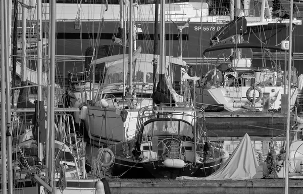 Italien Sizilien Mittelmeer Marina Ragusa Provinz Ragusa Mai 2023 Segelboote — Stockfoto