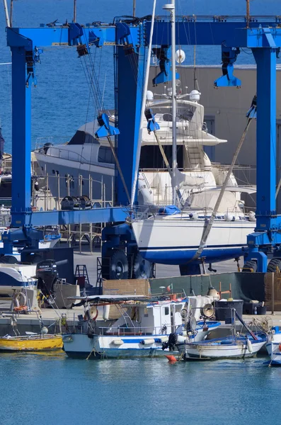 Italia Sicilia Marina Ragusa Provincia Ragusa Junio 2023 Barcos Pesca — Foto de Stock