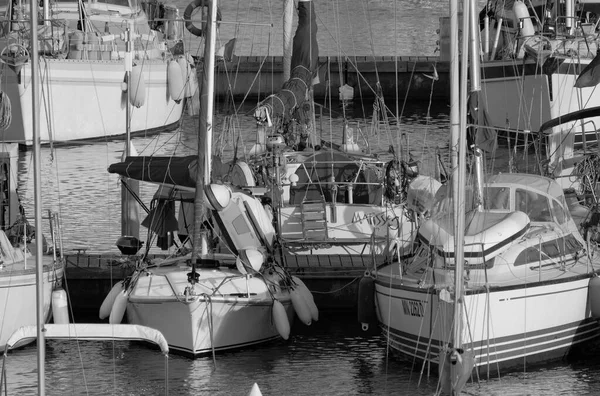 Italien Sizilien Mittelmeer Marina Ragusa Provinz Ragusa Juli 2023 Segelboote — Stockfoto