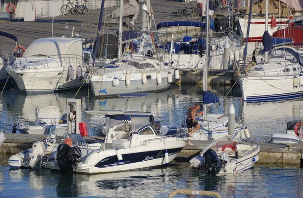 Talya Sicilya Akdeniz Marina Ragusa Ragusa Eyaleti Temmuz 2023 Limandaki — Stok fotoğraf
