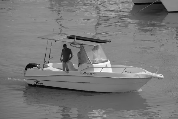Italien Sizilien Mittelmeer Marina Ragusa Provinz Ragusa Juli 2023 Sportfischer — Stockfoto