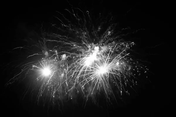 Italy Sicily Marina Ragusa Fireworks Night — Stock Photo, Image