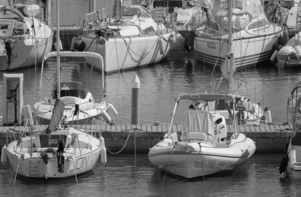 Italien Sizilien Mittelmeer Marina Ragusa Provinz Ragusa September 2023 Motorboote — Stockfoto