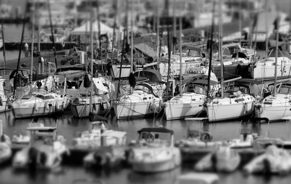 Италия Сицилия Средиземное Море Марина Рагуза Провинция Рагуза Моторные Лодки — стоковое фото