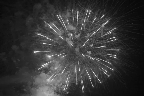 Olaszország Szicília Marina Ragusa Ragusa Tartomány Tűzijátékok Éjjel — Stock Fotó