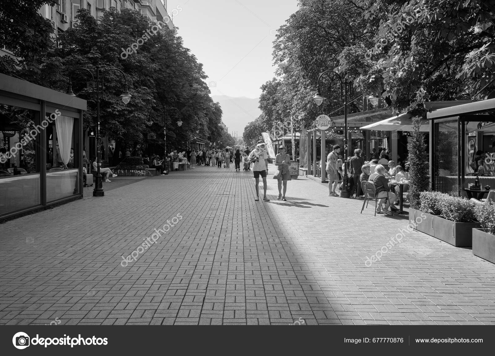Bulgaria Sofia September 2023 People Vitosha Boulevard Editorial