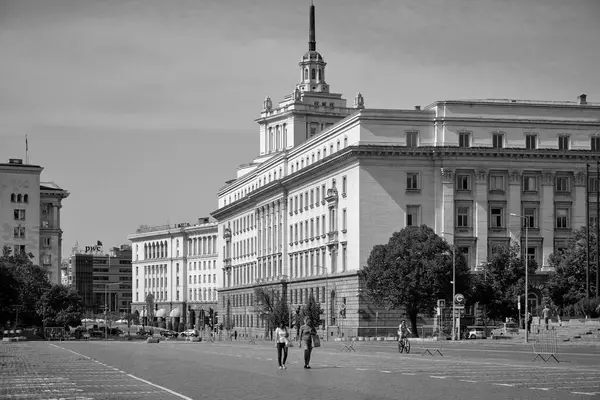 Bulgarije Sofia September 2023 Mensen Historische Gebouwen Het Centrum Editoriaal — Stockfoto
