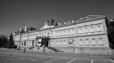 Bulgaristan, Sofya; 22 Eylül 2023, Kraliyet Sarayı cephesi, bugünkü Ulusal Sanat Galerisi, şehrin merkez meydanı - EDITORIAL