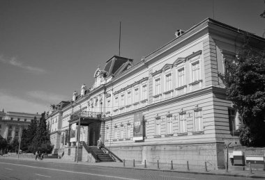 Bulgaristan, Sofya; 22 Eylül 2023, Kraliyet Sarayı cephesi, bugünkü Ulusal Sanat Galerisi, şehrin merkez meydanı - EDITORIAL