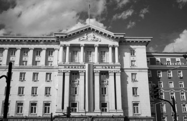 Bulgaristan ve Sofya, Bakanlar Kurulu 'nun şehir merkezindeki cepheye baktığı görüşü