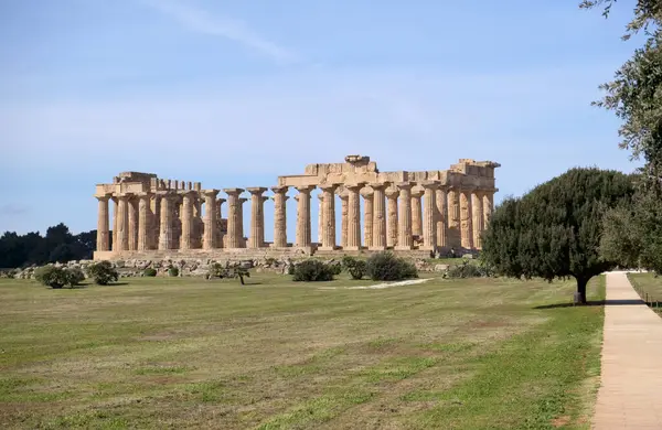 stock image Italy, Sicily, Selinunte, Greek Hera Temple (409 b.C.)