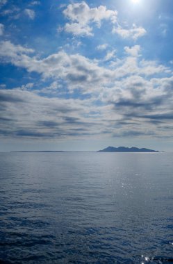 İtalya, Sicilya, Akdeniz, Egadi takımadaları, Favignana Adası (Trapani Eyaleti); Favignana Adası manzarası 