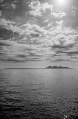 İtalya, Sicilya, Akdeniz, Egadi takımadaları, Favignana Adası (Trapani Eyaleti); Favignana Adası manzarası 