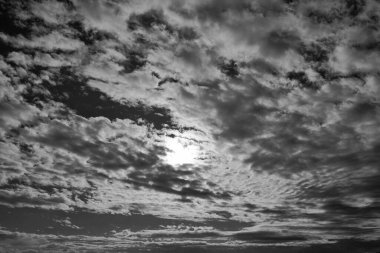 İtalya, Sicilya, Sicilya Kanalı 'nda bulutlar.