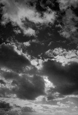 İtalya, Sicilya, Akdeniz, Sicilya Kanalı 'nda kışın fırtına bulutları