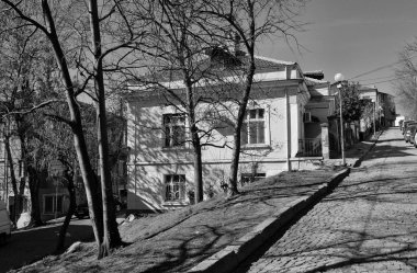 Bulgaristan, Filibe; kentin orta caddesindeki konut binaları 