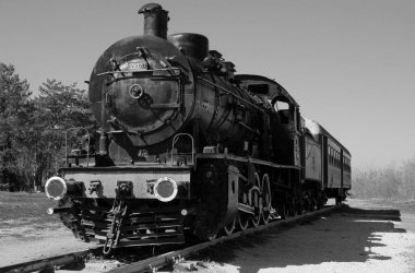 Hindi. Edirne; tren istasyonundaki Orijinal Orijinal Doğu Ekspres treni manzarası 