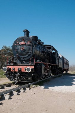 Hindi. Edirne; tren istasyonundaki Orijinal Orijinal Doğu Ekspres treni manzarası 