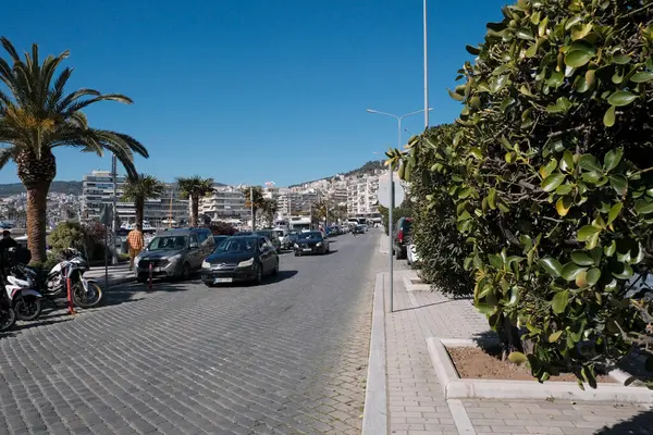 Yunanistan, Kavala, 8 Mart 2025, şehir manzarası - EDITORIAL