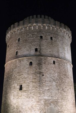 Yunanistan, Selanik; Beyaz Kule manzarası, şehrin gezinti güvertesi, gece