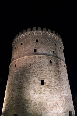 Yunanistan, Selanik; Beyaz Kule manzarası, şehrin gezinti güvertesi, gece