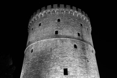 Yunanistan, Selanik; Beyaz Kule manzarası, şehrin gezinti güvertesi, gece