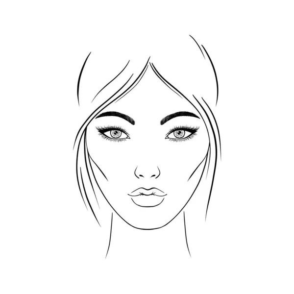 Femme Asiatique Esquisse Sur Fond Blanc Illustration Dessinée Main — Image vectorielle