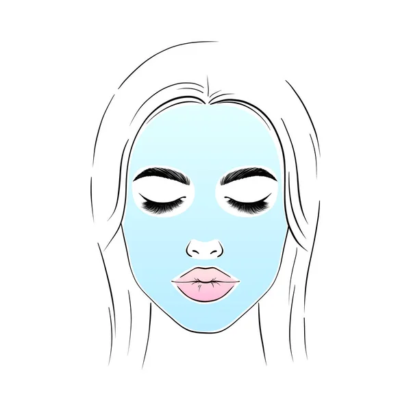 Twarz Kobiet Maską Kosmetologiczną Koncepcja Piękna — Wektor stockowy