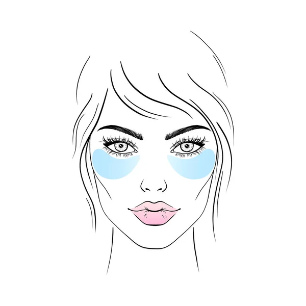 Žena Kosmetickými Skvrnami Obličeji — Stockový vektor
