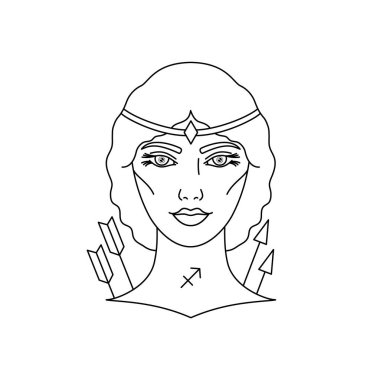 Beyaz arka planda Saggitarius Zodyak imzası.