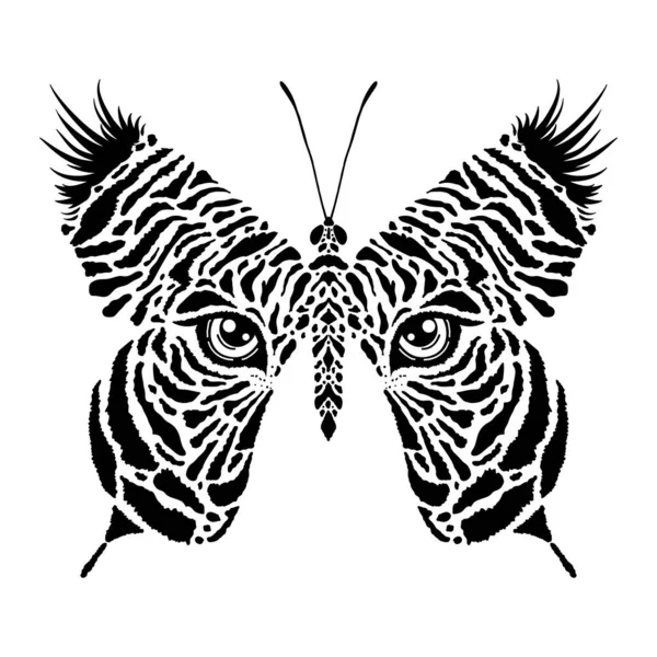 Mariposa Con Estampado Tigre Ojos Tigre — Archivo Imágenes Vectoriales