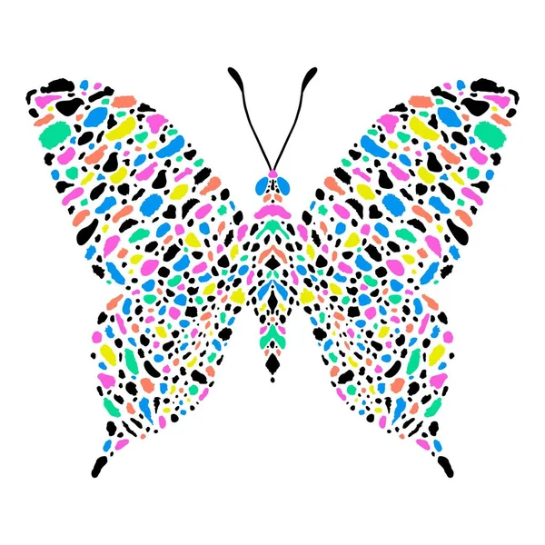 白色背景上有豹纹的蝴蝶 — 图库矢量图片