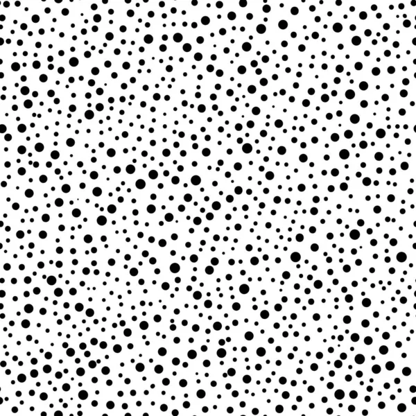 Motif Sans Couture Avec Pois Noirs Sur Fond Blanc — Image vectorielle