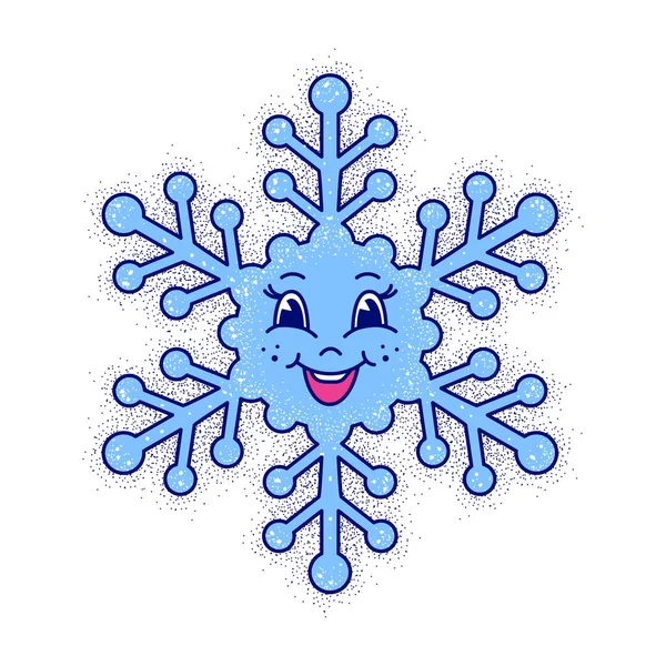 Карикатура Зимняя Снежинка Белом Фоне Стоковая Иллюстрация