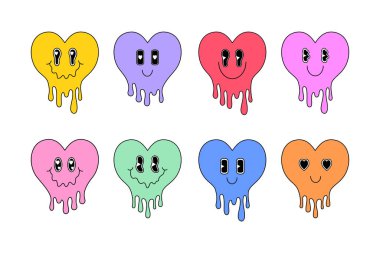 Karikatür tarzında eriyen kalpler..