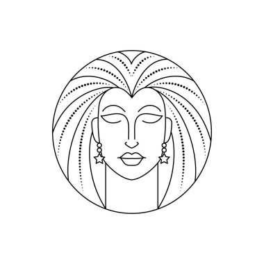 Beyaz arka planda başak burcu işareti çizgisi.