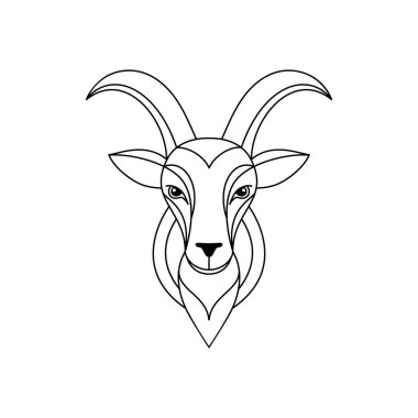 Oğlak burcu işareti beyaz arka planda sanat tarzında.