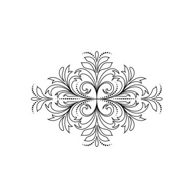 Beyaz arkaplanda çiçek ayracı çizgisi.