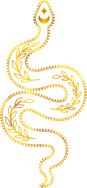 Altın folyo efektli çizgi tarzı yılan.