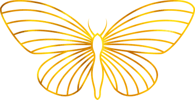 Kelebek simgesi altın folyo efektli sanat tarzında.