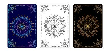 Tarot card with all seeing eye in different design variations. clipart