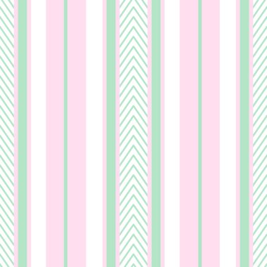 Yumuşak pastel pembe ve nane yeşili dikey çizgilerle kusursuz desen, yeni ve modern bir görünüm yaratıyor. Vektör deseni çeşitli yaratıcı projelere kolayca adapte edilebilir.